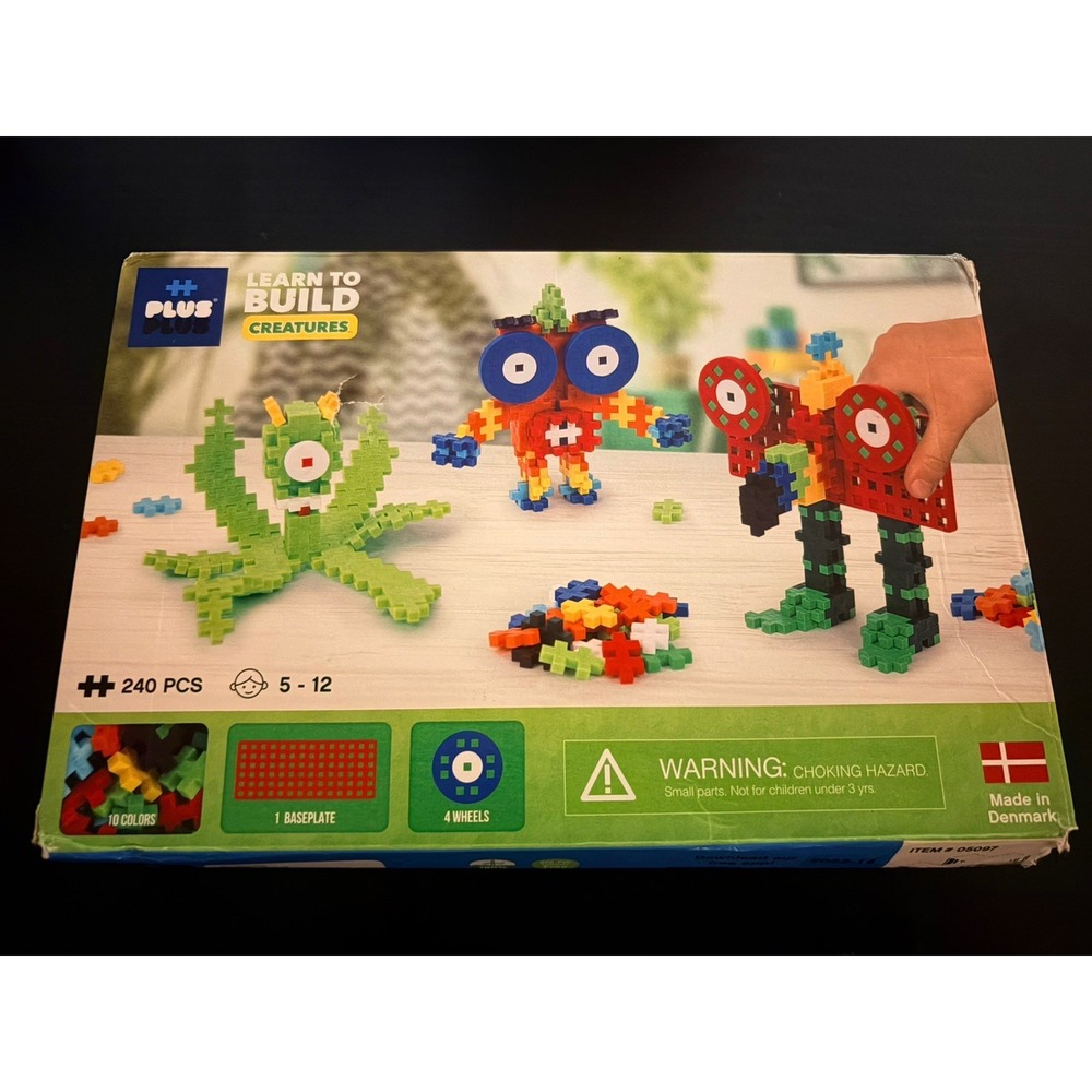 Plus-Plus STEM Learn to Build Creatures Set 200+ Pieces Plus Baseplate & Wheels